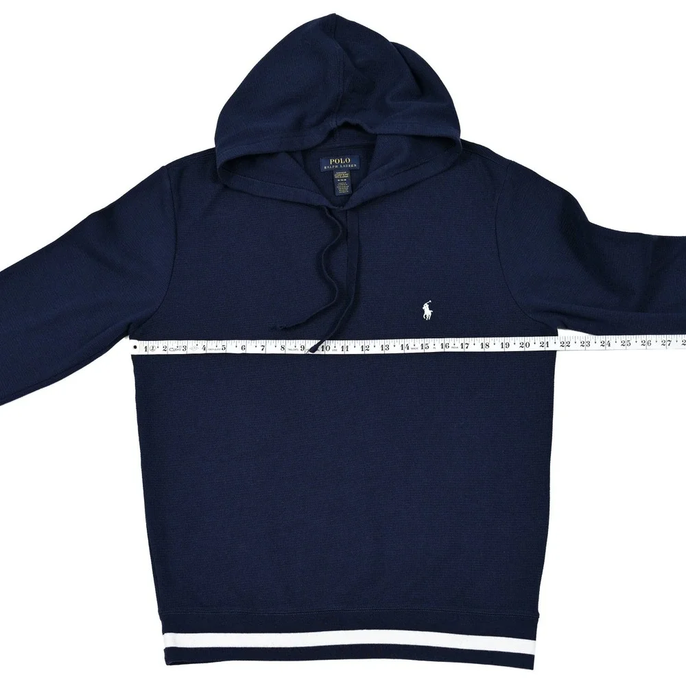 Polo Ralph Lauren Hoodie Sweater Mens Medium Sleepwear Jumper Waffle Knit Preppy